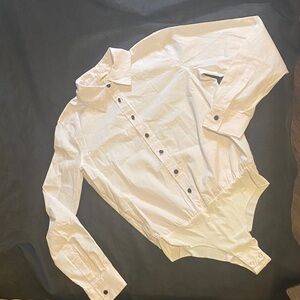 L'AGENCE White Casual Button-Down Shirt